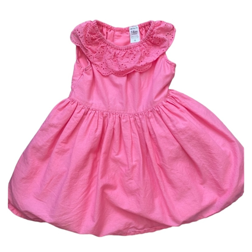 Carter’s pink spring dress set - 18m - EUC